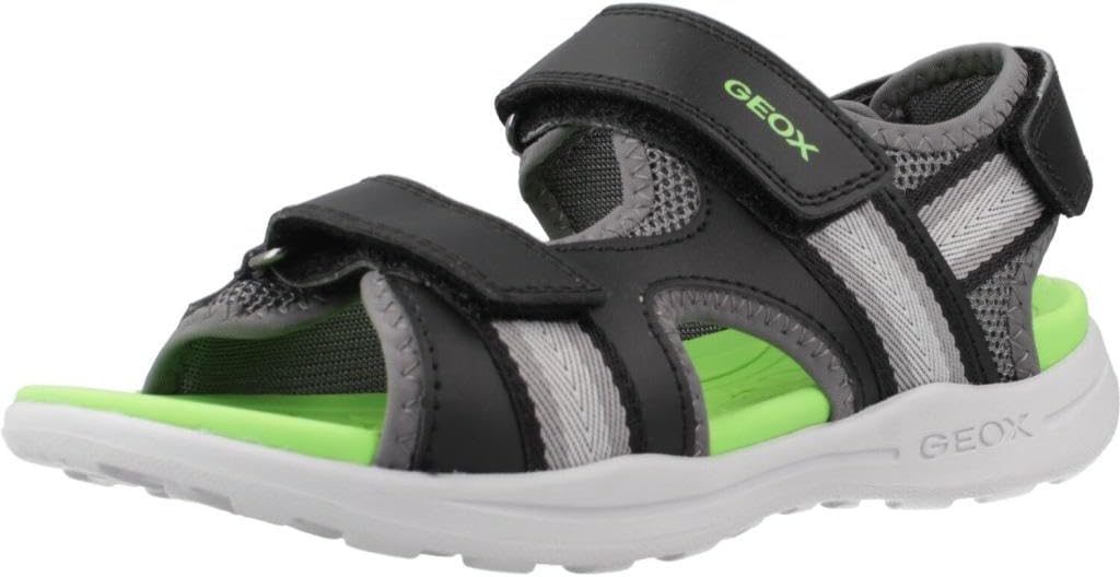 Geox Jungen J Vaniett Boy B Sandalen, Black Green