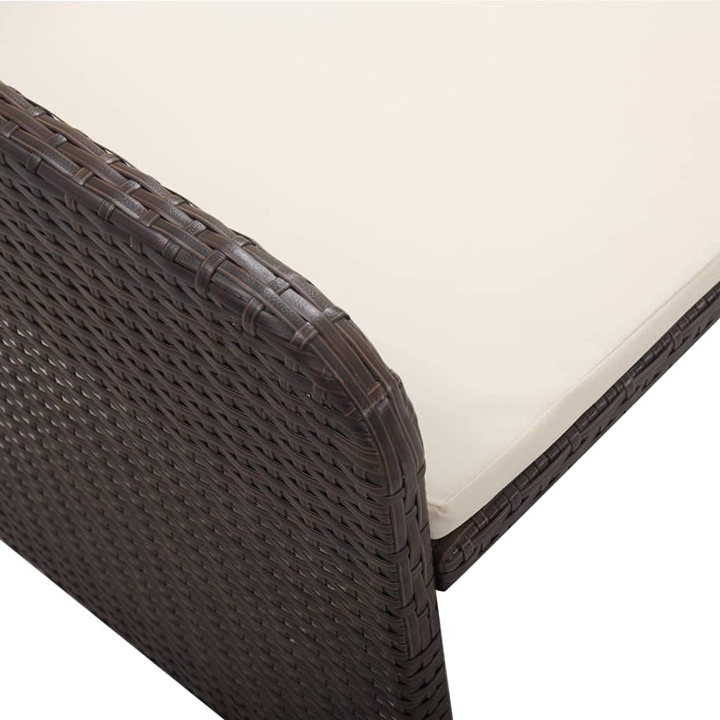 vidaXL Gartenmöbel 2-TLG. mit Auflagen Lounge Garten Sofa Fusshocker Hocker Sitzgruppe Gartenset Gar
