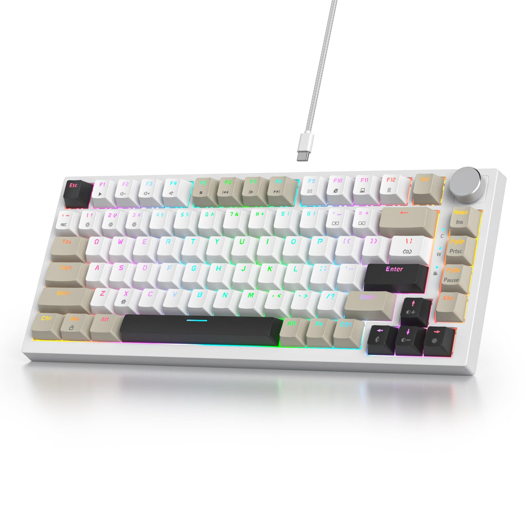SOLIDEE Verkabelte Mechanische Gaming Tastatur 75 Prozent,hot-swap-fähige Mechanische Tastatur mit G