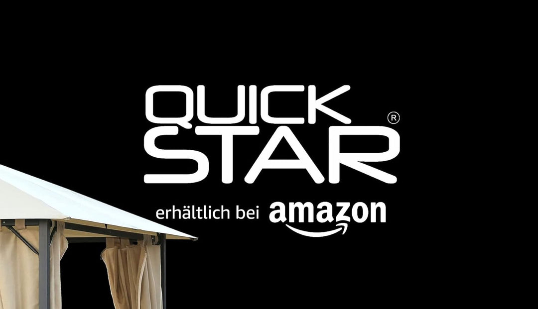 QUICK STAR Ersatzdach für Garten Pavillon 3x3m Grau RAL 7012 Antik Pavillondach