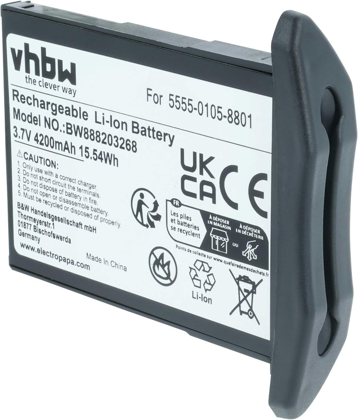 vhbw 5X Akku kompatibel mit NCR Orderman 5 Handheld Computer Scanner (4200 mAh, 3,7 V, Li-Ion)