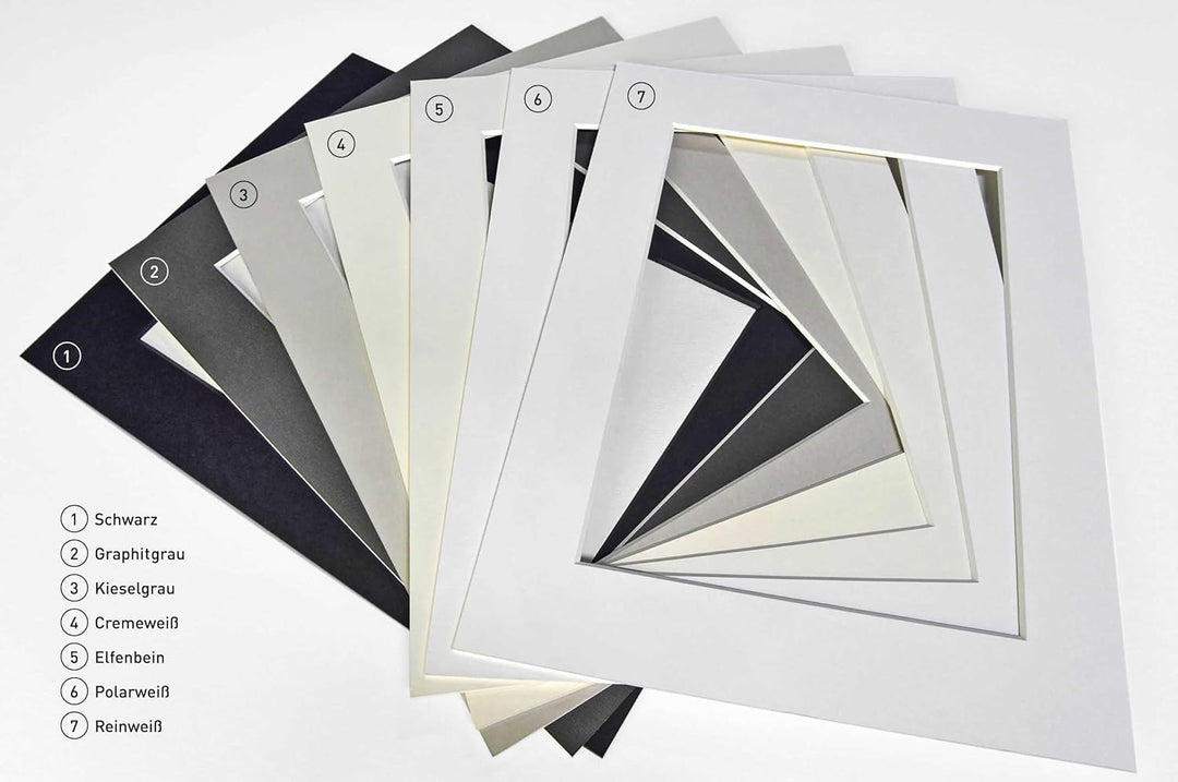 nielsen Conservation Passepartout Karton 2,2 mm | Aussenformat 60x80 cm für Bildformat 40x60 cm | Re