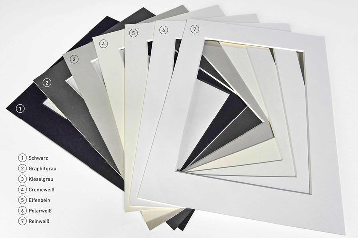 nielsen Conservation Passepartout Karton 2,2 mm | Aussenformat 60x80 cm für Bildformat 40x60 cm | Po