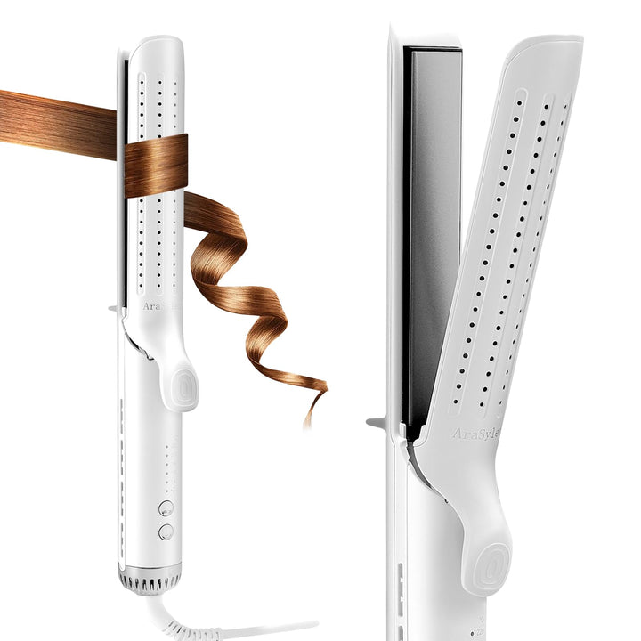 Glätteisen Locken und Glätten, 2-in-1 Haarglätter und Lockenstab mit Lüftungsschlitz, Haarglätter mi
