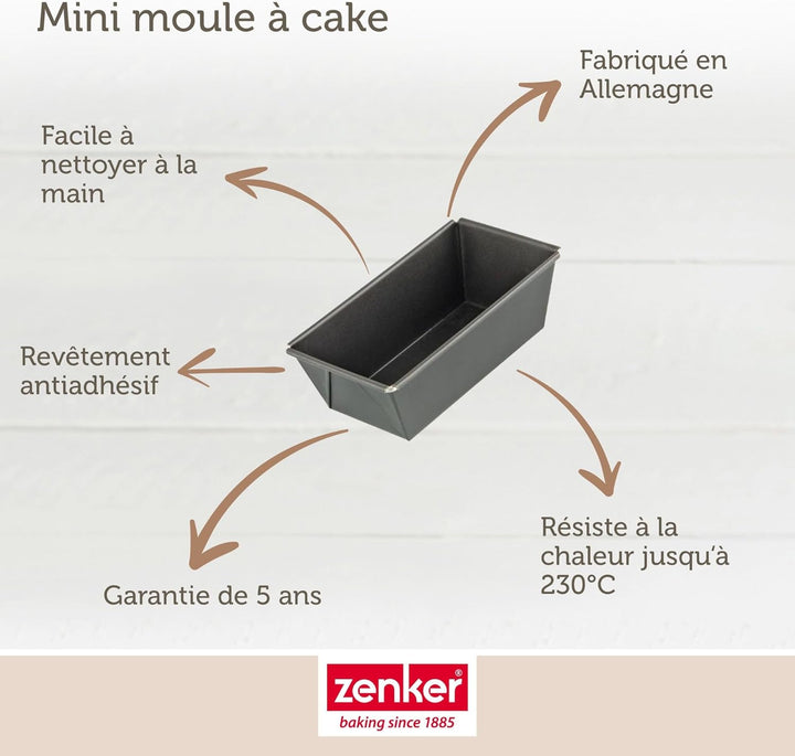 Zenker 9916650 2er Set Kuchenformen 20 cm und 16 cm, Kuchenform, rechteckige Kuchenform, rechteckig,