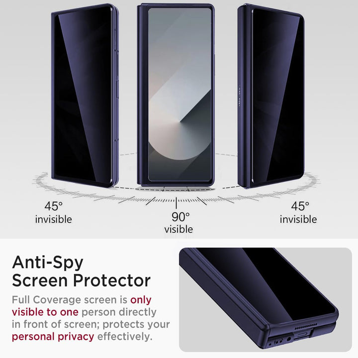 Miimall Kompatibel mit Samsung Galaxy Z Fold 6 Hülle mit Displayschutz Anti-Peeping+Magnetischer Sch