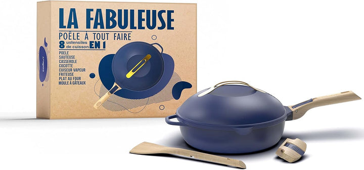 COOKUT - Die fabelhafte 8-in-1-Pfanne - Einzigartiges Utensil, das Pfanne und Schmorpfanne ersetzt -