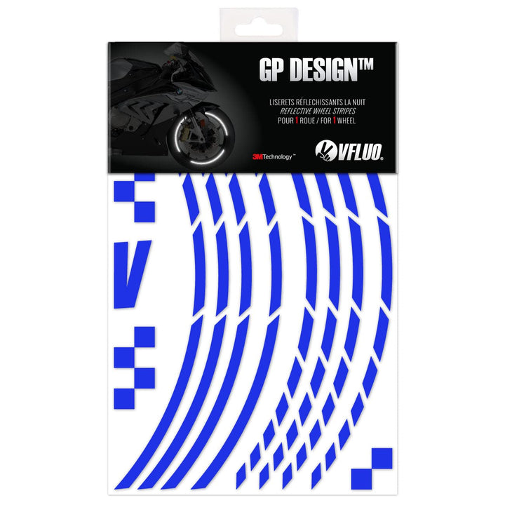 VFLUO - Kit Reflektierende Felgenrandaufkleber GP Motorrad, Aufkleber für 1 Rad 3M™-Technologie™, 36