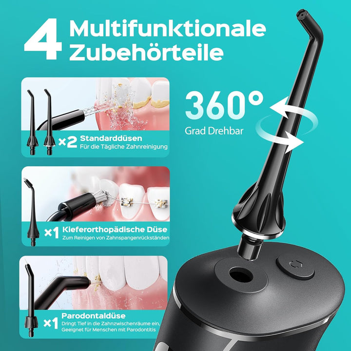 COSLUS Munddusche Elektrische Kabellos Testsieger 2026: 20 Wasserdruck IPX7 Wasserdicht Präzise Anti