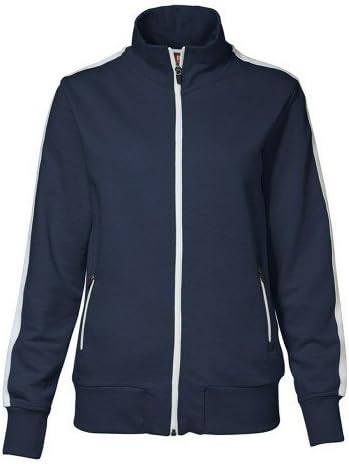ID Damen Sweatjacke CARDIGAN m. Kontraststreifen (M, schwarz)