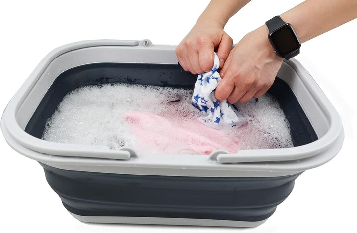 SAMMART 15L Zusammenklappbarer Korb mit Griff - Tragbarer Picknickkorb/Krater für den Aussenbereich