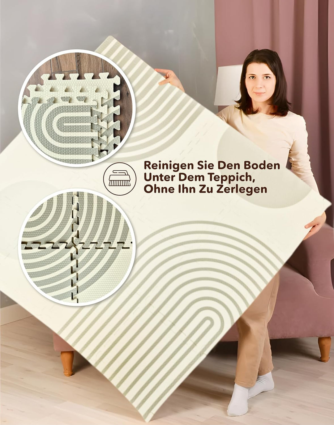 Cateam Weiche Eva-Schaumstoff-Puzzlematte für Babys und Kinder für den Boden - Ineinandergreifende F
