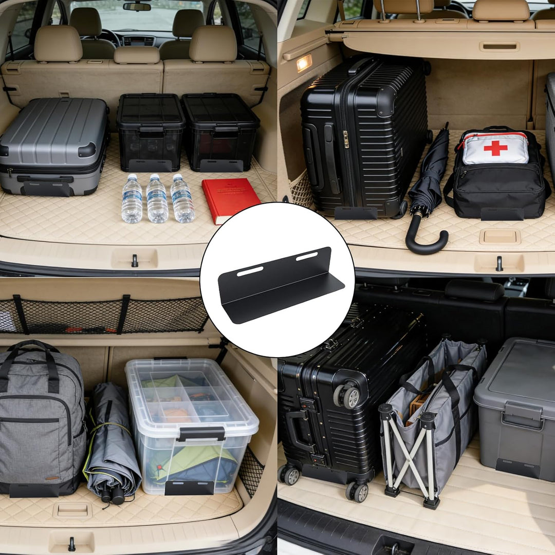 elthmpr Auto Kofferraum Organizer Klett - 4 Stück Gepäckfixierung Kofferraum Klett Fixierung, Koffer