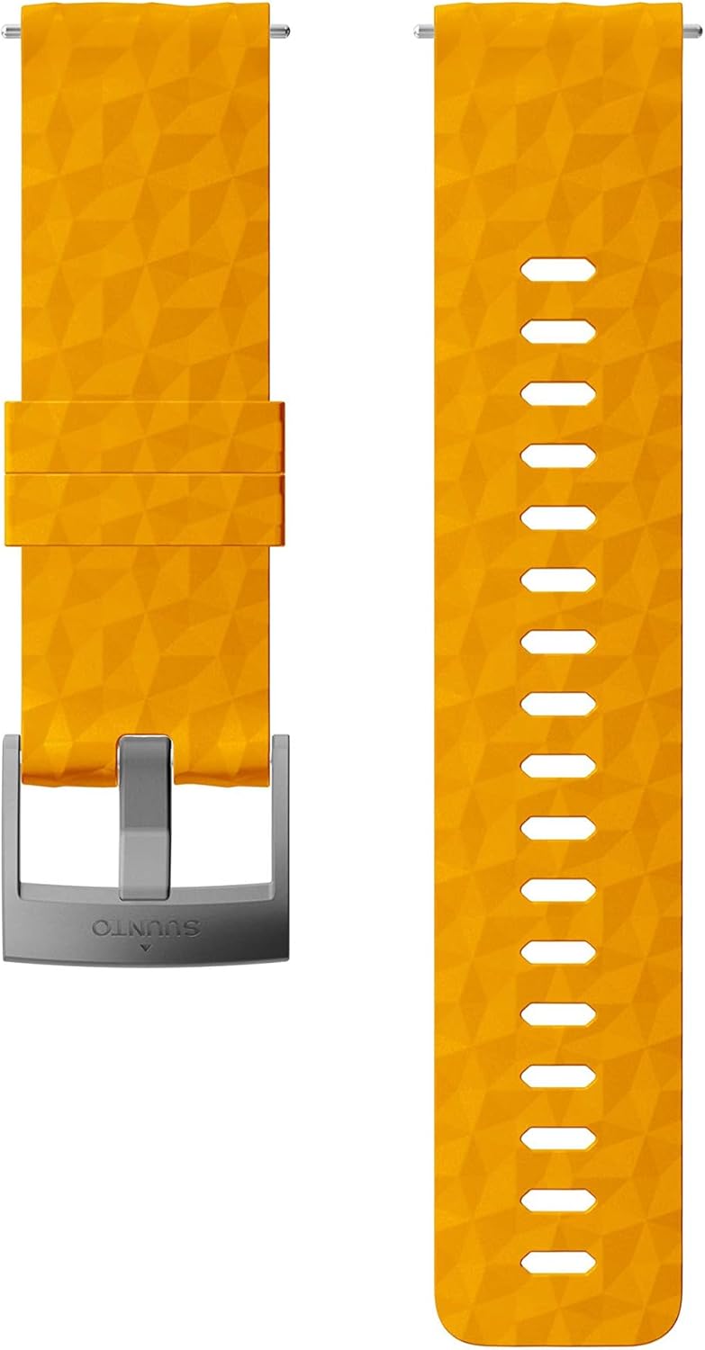 Suunto Ersatz-Uhrenarmband, für alle Suunto Spartan Sport Wrist HR Uhren, Silikon Gelb/Silber, Gelb/