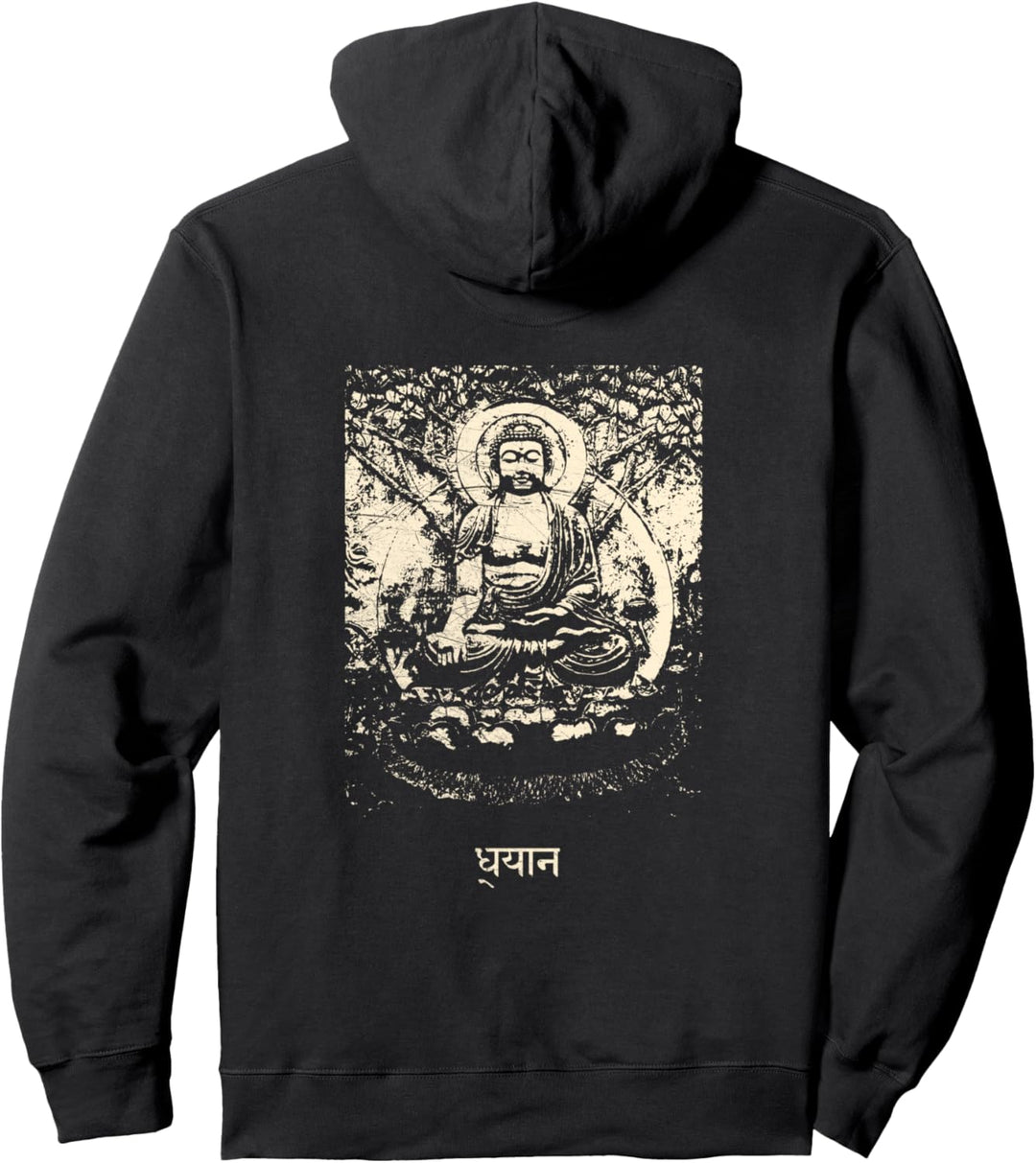 Buddhism Meditation Yoga Dhyana Buddha Goa DMT Vintage Psy Pullover Hoodie