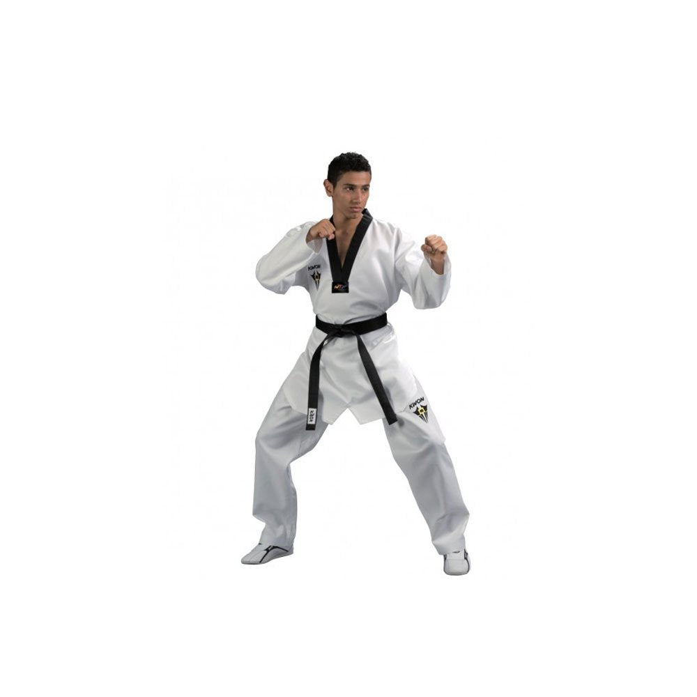 Kwon TKD-Anzug Star Fighter mit schwarzem Revers 190 cm Schwarz, 190 cm Schwarz