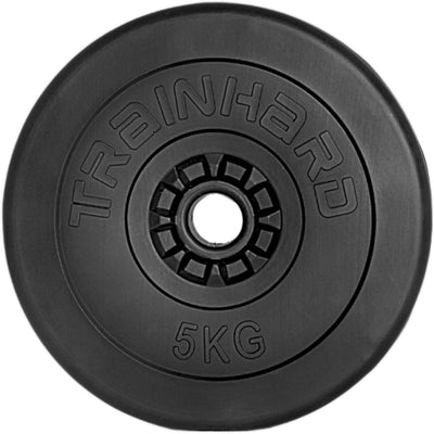 TrainHard Hantelscheiben Set 20-30 kg Gewichte aus Kunststoff Zement Gesamtgewichte mit 30/31 mm Boh