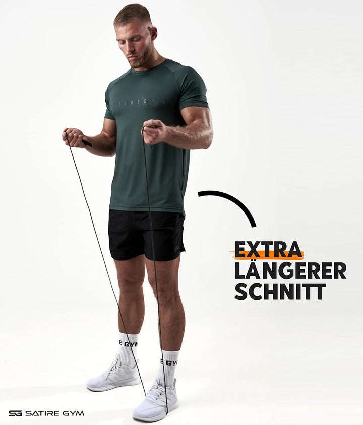 Satire Gym - Sport Shirt Männer atmungsaktiv - enganliegendes & schnelltrocknendes Fitness Tshirt He