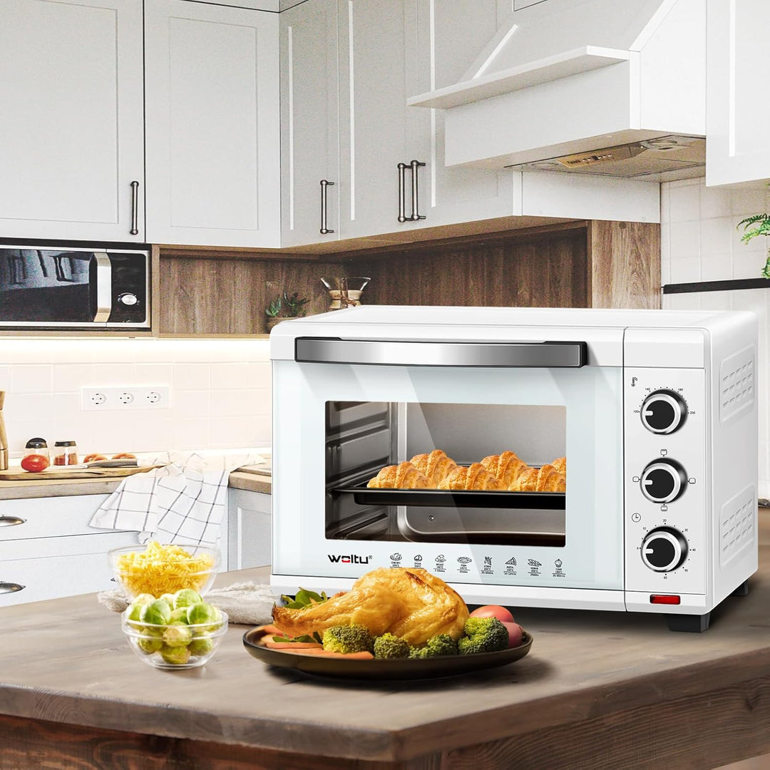 WOLTU Mini Backofen 25 Liter, 1400 Watt Toasterofen | Pizzaofen | Krümelblech mit Timer Minibackofen