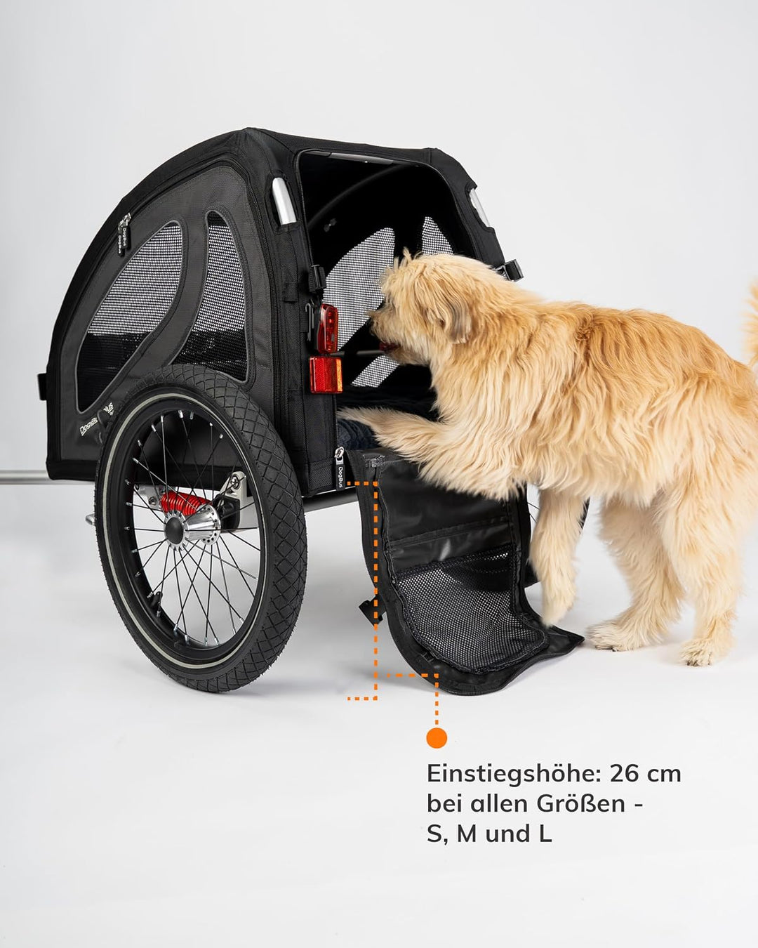 TrendPet DogBus Plus S - Gefederter Aluminium Fahrradanhänger, Hundeanhänger für kleine bis mittlere