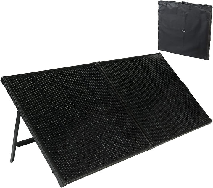 revolt Photovoltaik: Faltbares Solarpanel mit monokristallinen Zellen, 240 Watt, schwarz (Solarpanel