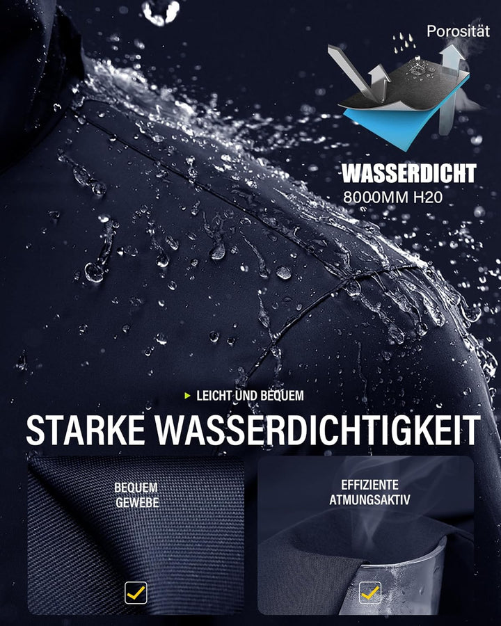 Coutyuyi Herren & Damen Regenanzug Reflektierender 100% Wasserdichter Anzug Outdoor Regenmantel Wind