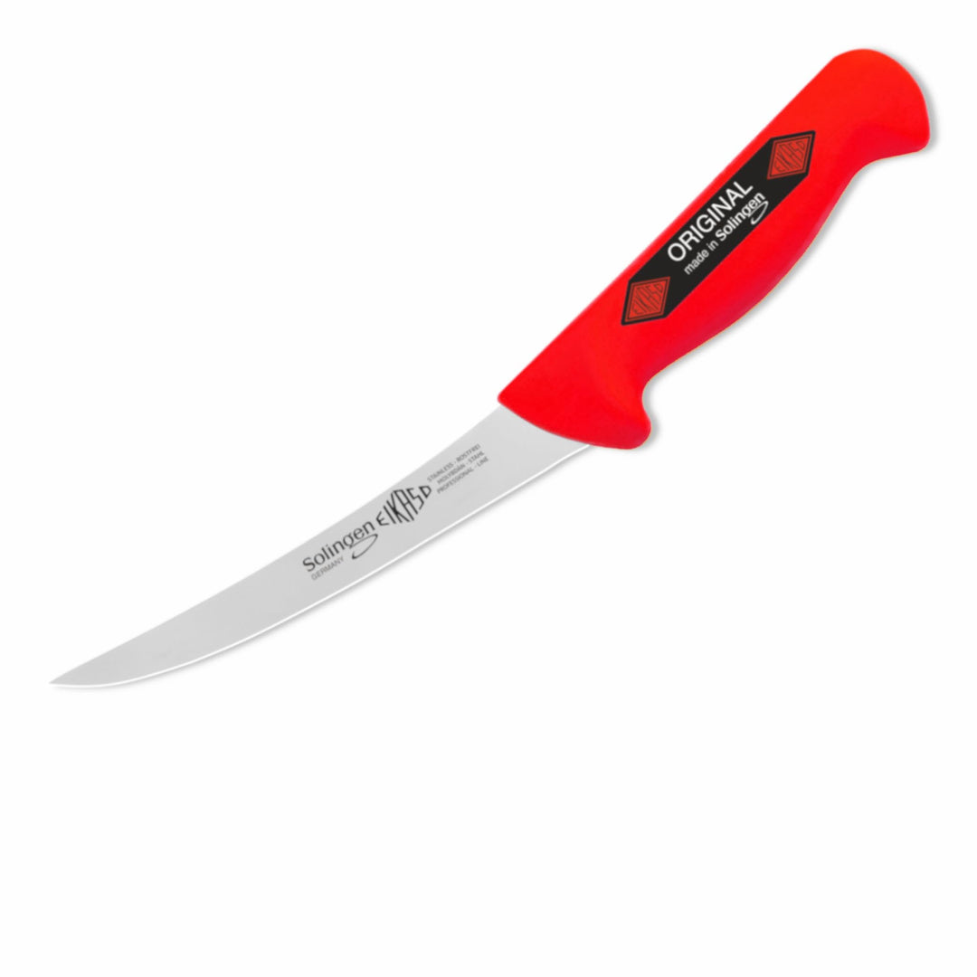 EIKASO Solingen Schlachtermesser, Metzgermesser Butcher Knife Ausbeinmesser (gebogen 16 cm)