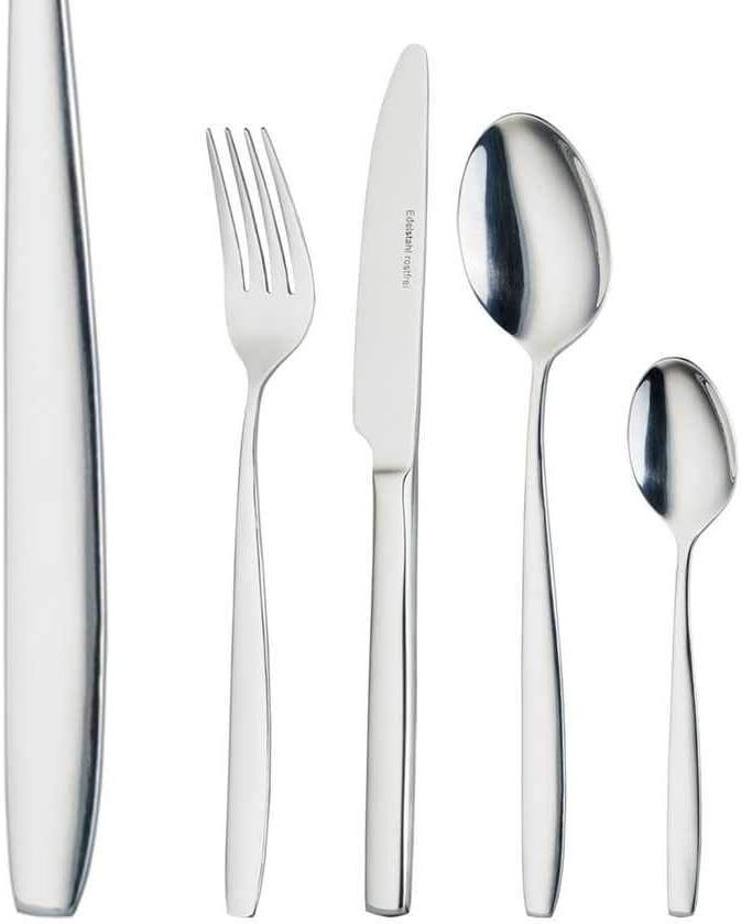 KHG Besteckset 24 tlg für 6 Personen, Edelstahl 18/0 Rostfrei & Langlebig Essbesteck für jeden Anlas