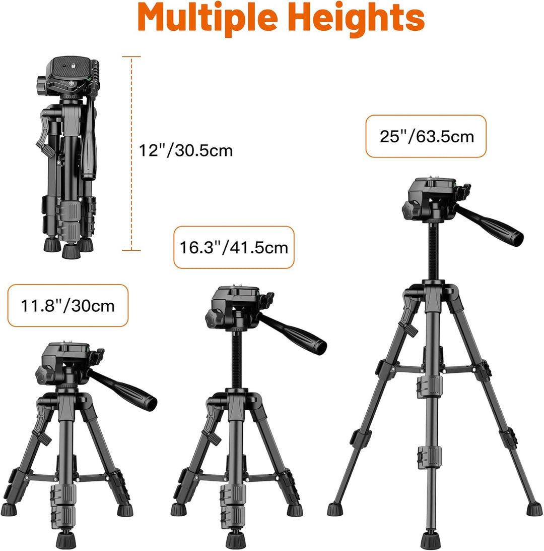 JOILCAN Mini Stativ 63.5cm, Aluminium Kamera Stativ für Cannon/Sony/DSLR Kamera/Video Camcorder/Proj