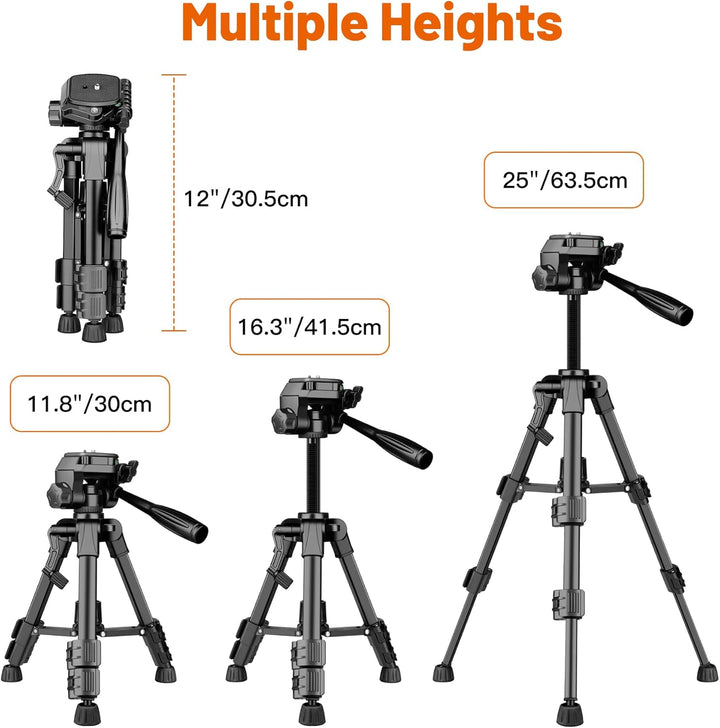 JOILCAN Mini Stativ 63.5cm, Aluminium Kamera Stativ für Cannon/Sony/DSLR Kamera/Video Camcorder/Proj