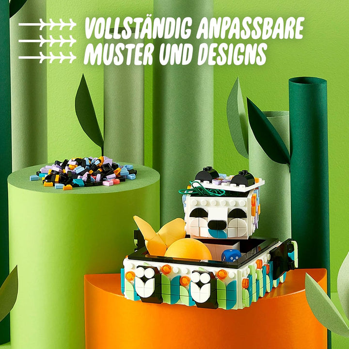 LEGO 41959 DOTS Panda Ablageschale, Mosaik Bastelset für Schmuckkästchen, Spielzeug als Schreibtisch