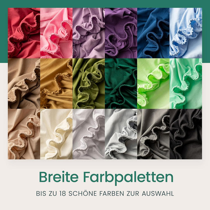 VelvetHome Spannbettlaken 90x200cm 100% gekämmte Baumwolle Made in EU Jersey Bettlaken 90x200 bis 25