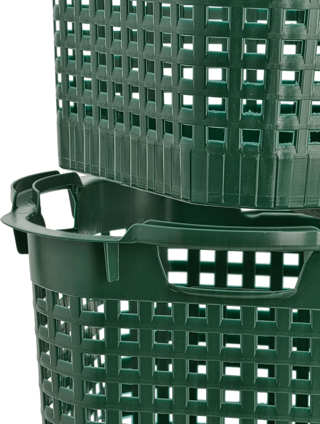 BURI 3x Erntekorb Gartenkorb lebensmittelecht - 25L Kartoffelkorb Obstkorb Laubkorb grün, drehstapel