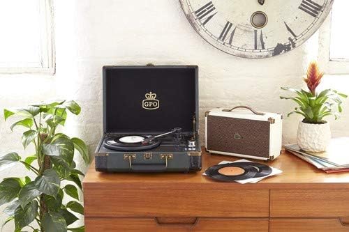 GPO Westwood Retro 25 Watt Lautsprecher mit Subwoofer, Cinch-Eingang, Bluetooth mit Retro-Gitter und
