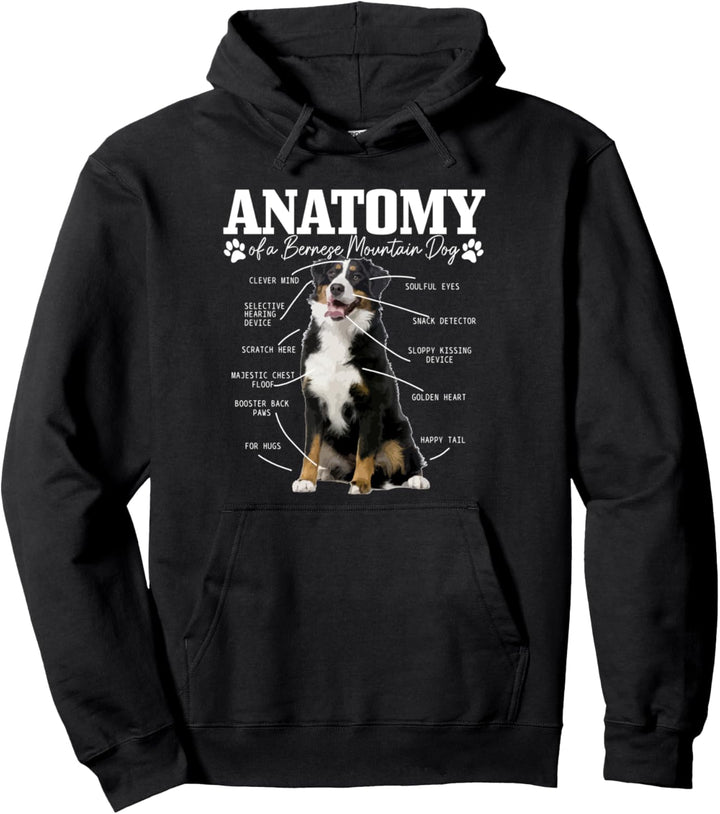 Berner Sennenhund Anatomie lustig niedlich Hund Mama Papa Pullover Hoodie