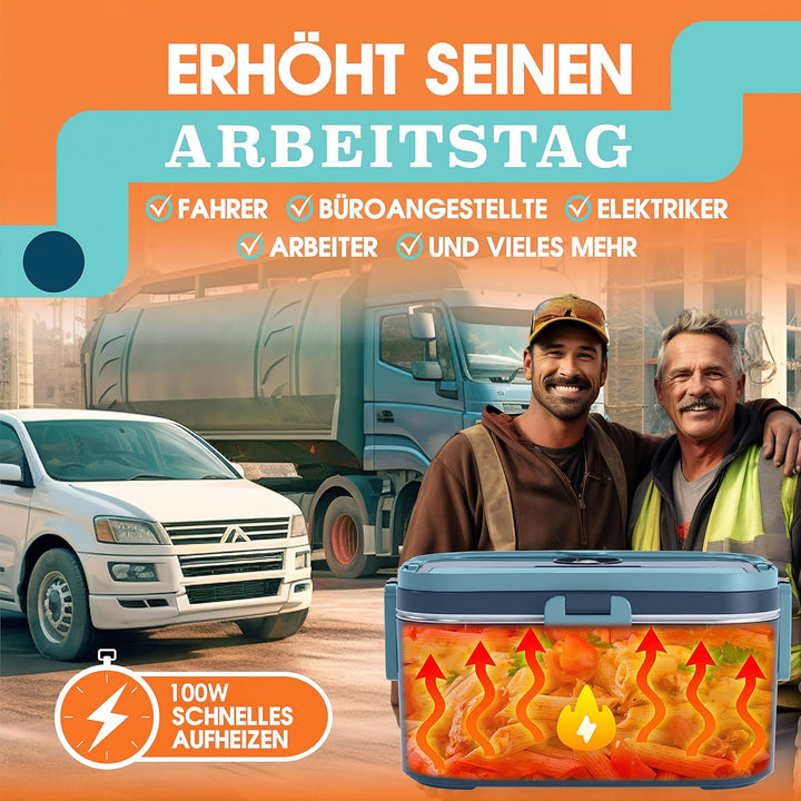 TRAVELISIMO XXL Elektrische Lunchbox Extra gross 1,8L Electric Lunch Box 80W, Warmhaltebox 3-in-1 Lu
