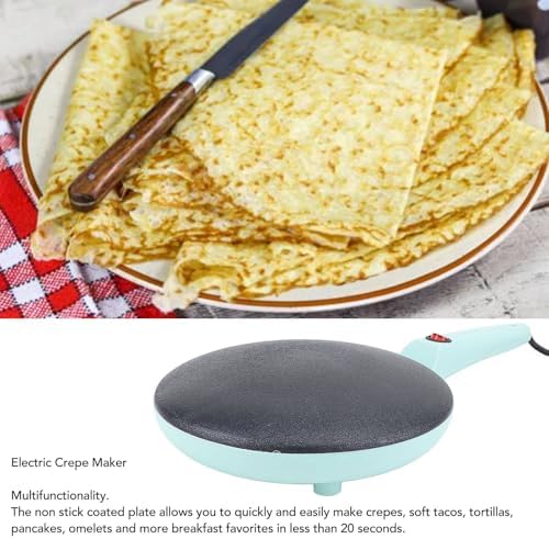 Asixxsix Kabelloser Crepe Maker, 8 Zoll runder elektrischer Crêpe-Maker, leicht zu reinigen, Automat