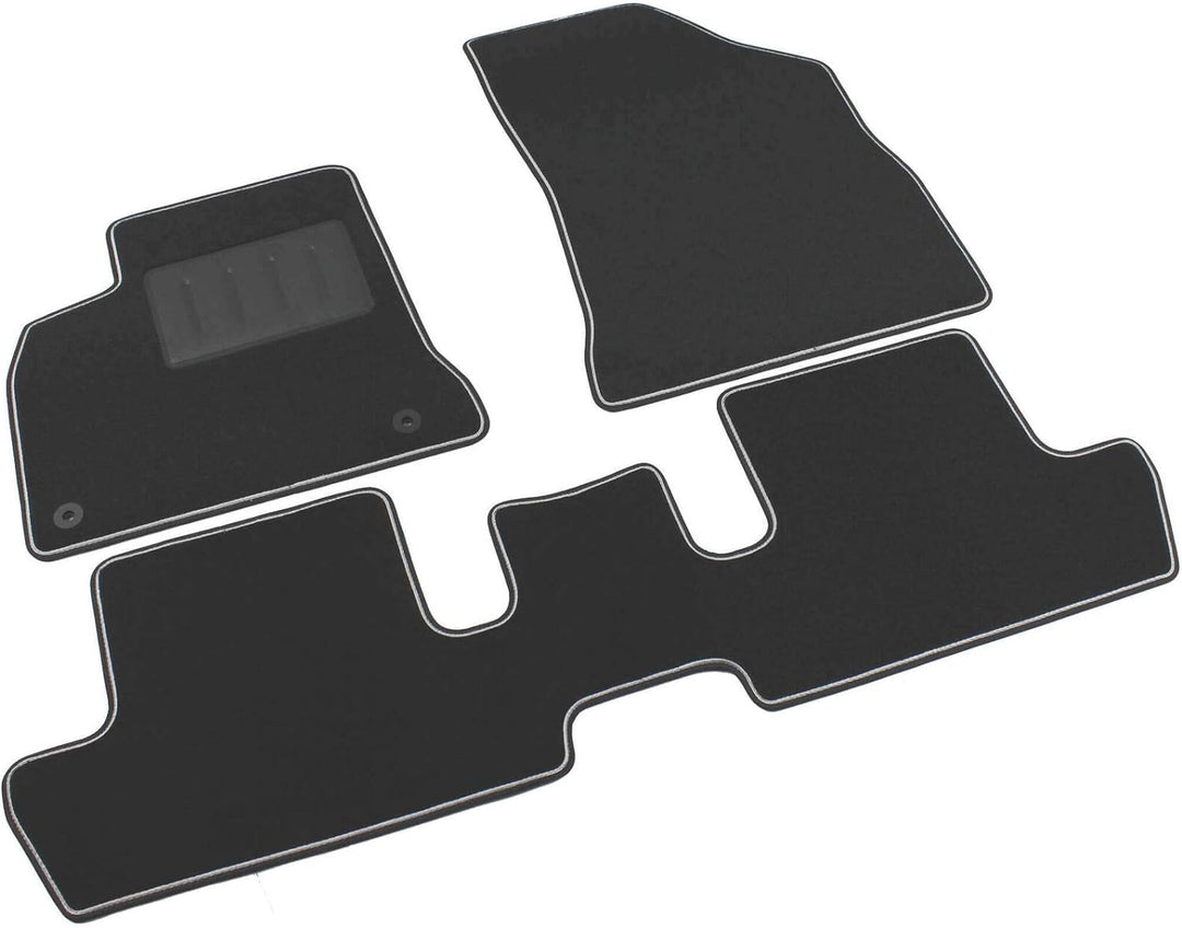 Das Teppich Auto, sprint03508, FuÃŸmatten Teppiche Schwarz rutschfest, verstärkter Rand, zweifarbig,