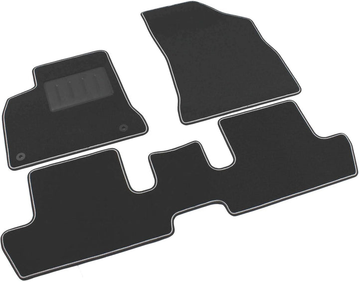 Das Teppich Auto, sprint03508, FuÃŸmatten Teppiche Schwarz rutschfest, verstärkter Rand, zweifarbig,