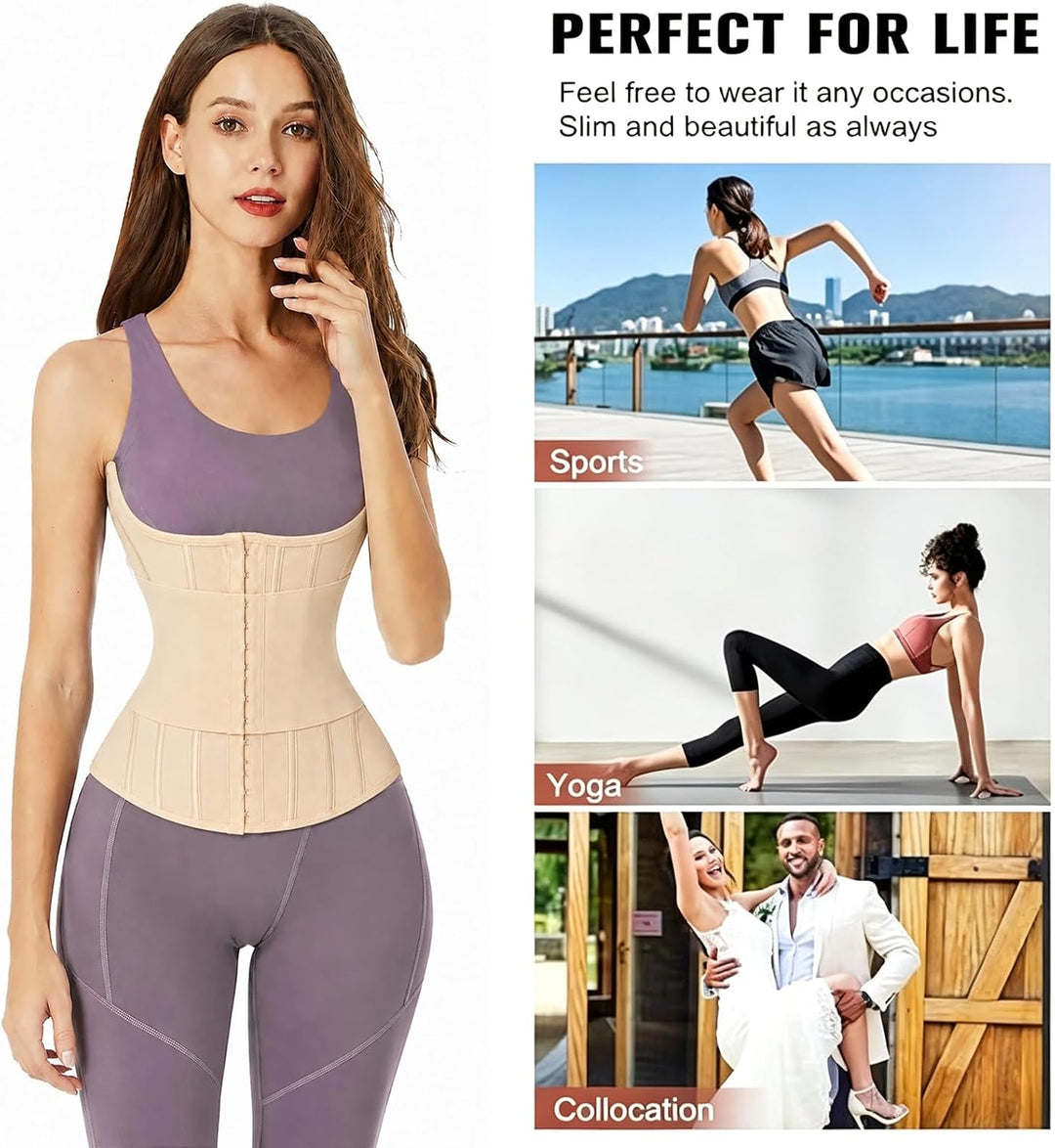 Korsett Damen Bauchweg, Verstellbarer Bauchweggürtel Damen, Doppellagiges Verschlusssystem Waist Tra