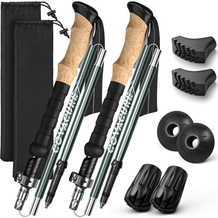 COVACURE Wanderstöcke Walking Stöcke Nordic Walking Stöcke - 110-130 cm Faltbar, Verstellbar, Telesk