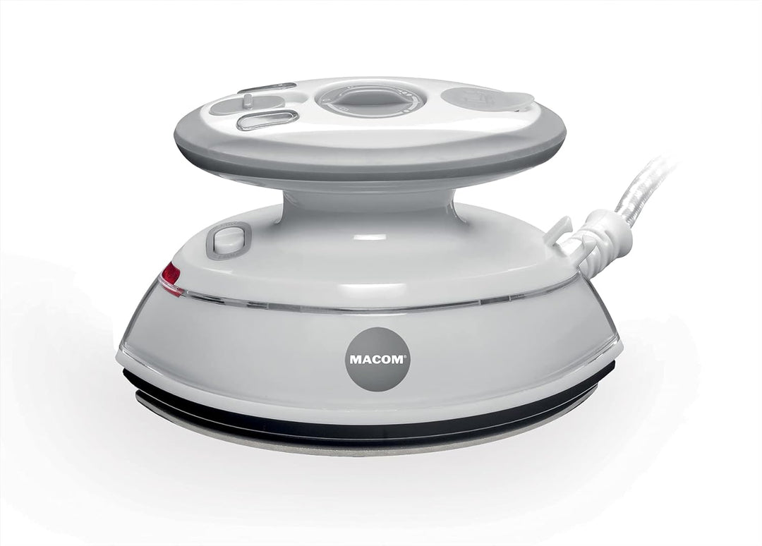 Macom Mini-Reisebügeleisen, 500 W, schnelles Aufheizen, doppelseitige Antihaft-Bügelsohle, doppelte