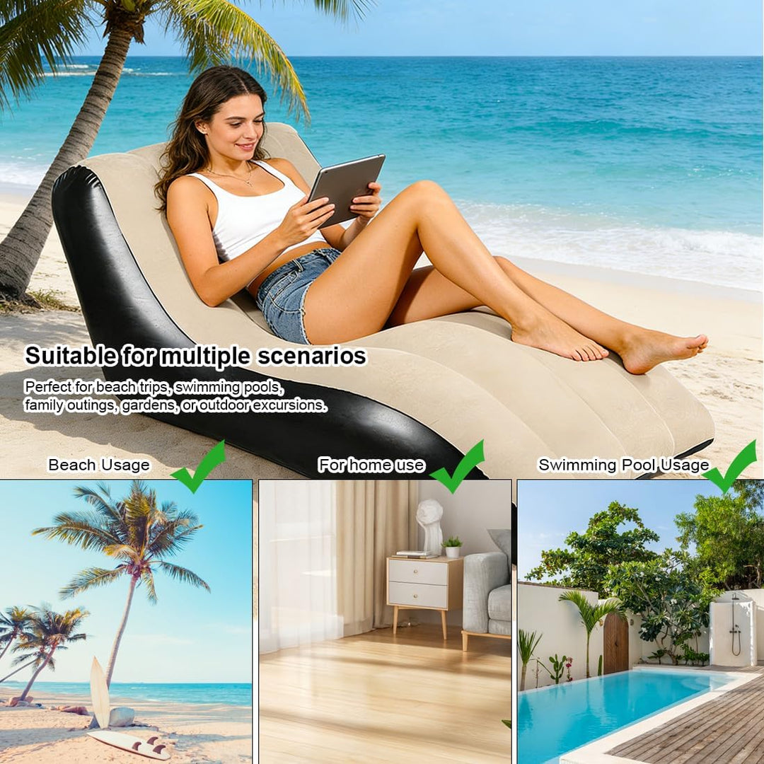 Aufblasbares Sofa, Aufblasbarer Sessel, Luftsofa, Campingsofa, Tragbare Flocking Aufblasbare Couch m