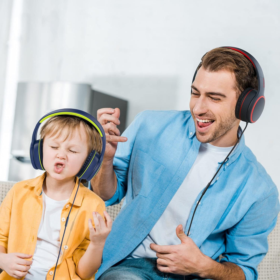 RORSOU R10 Over-Ear-Headphones mit Mikrofon, leichte Faltbare Stereo-Bass-Headset mit 1,5 m Nicht ve