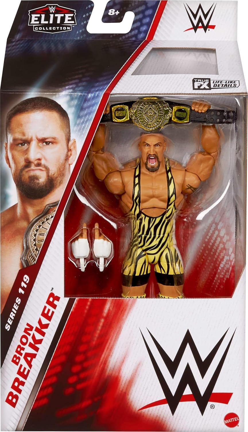 Mattel WWE Elite Actionfigur & Zubehör, Serie #119, 15,2 cm grosses Sammlerstück Bron Breaker mit 25