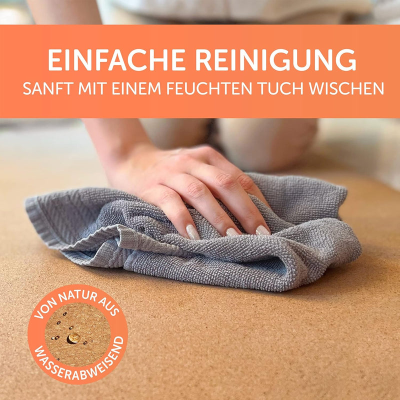 Famifidus Krabbelmatte Baby schadstofffrei - Kinder Spielmatte aus Kork & Naturkautschuk - 80 x 80 c