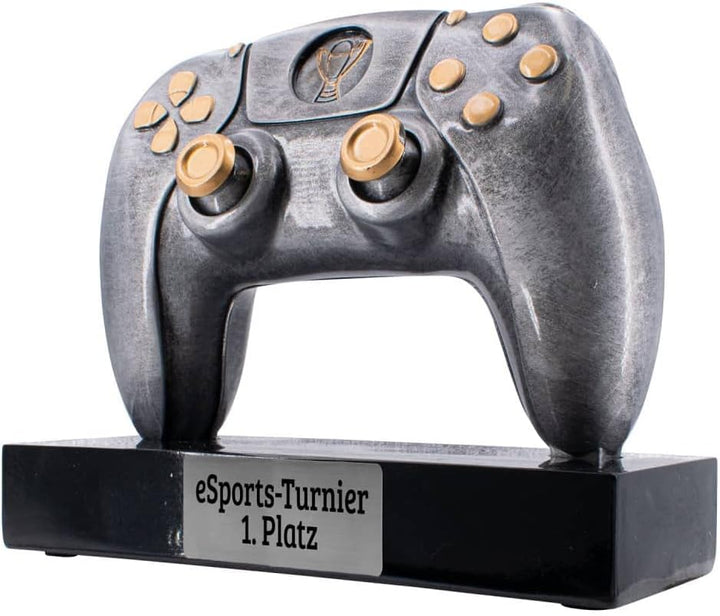 Deitert Esports Pokal mit Gravur, Maus Gaming Controller mit Wunschtext, Gamer Deko, Trophäe mit Gam