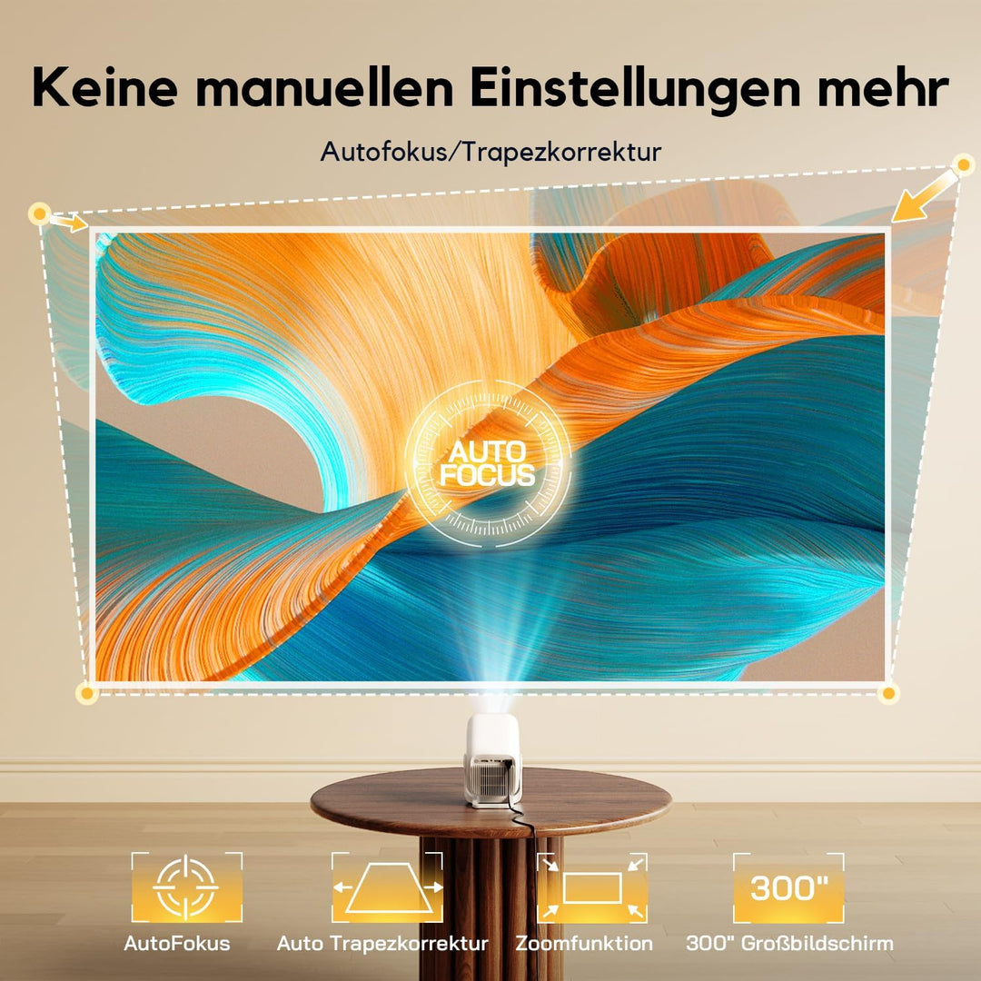 Beamer, AKIYO 7500 Lumen WiFi Mini Beamer Full HD, Native 1080P Full HD Heimkino Video Beamer, HiFi-