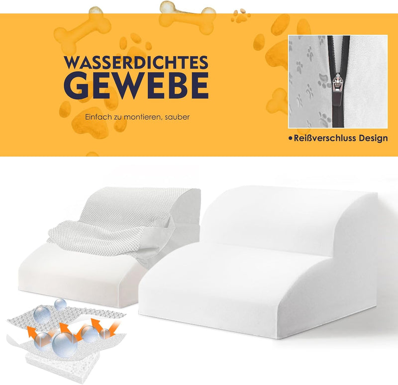 Myiosus Hundetreppe für Kleine Hunde, 2 Stufen Hunderampe für Sofa Bett, 30cm Hoch Wasserfest Hausti