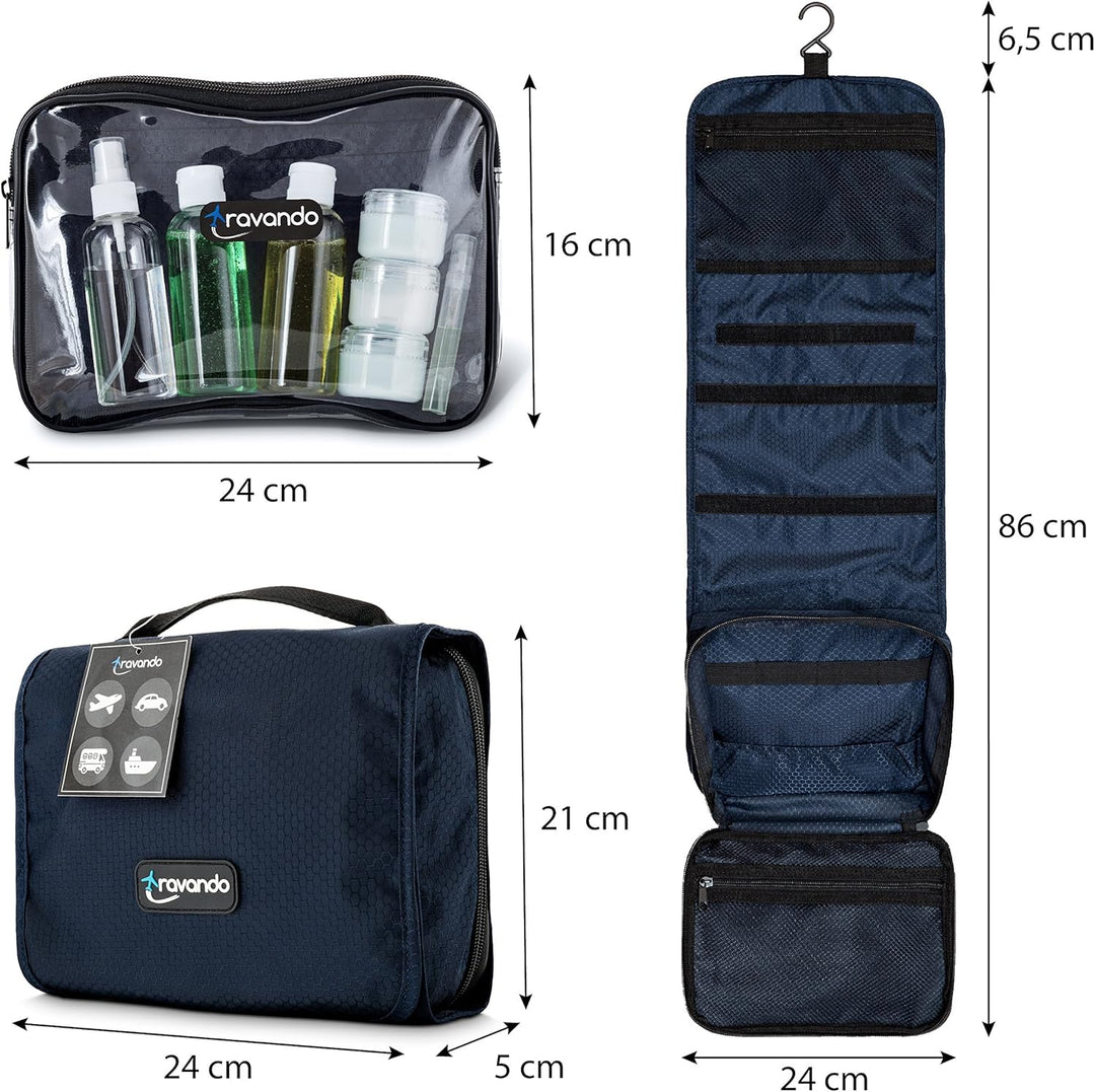 TRAVANDO Kulturbeutel Männer zum Aufhängen Kulturtasche Transparent Waschtasche Durchsichtig Waschbe